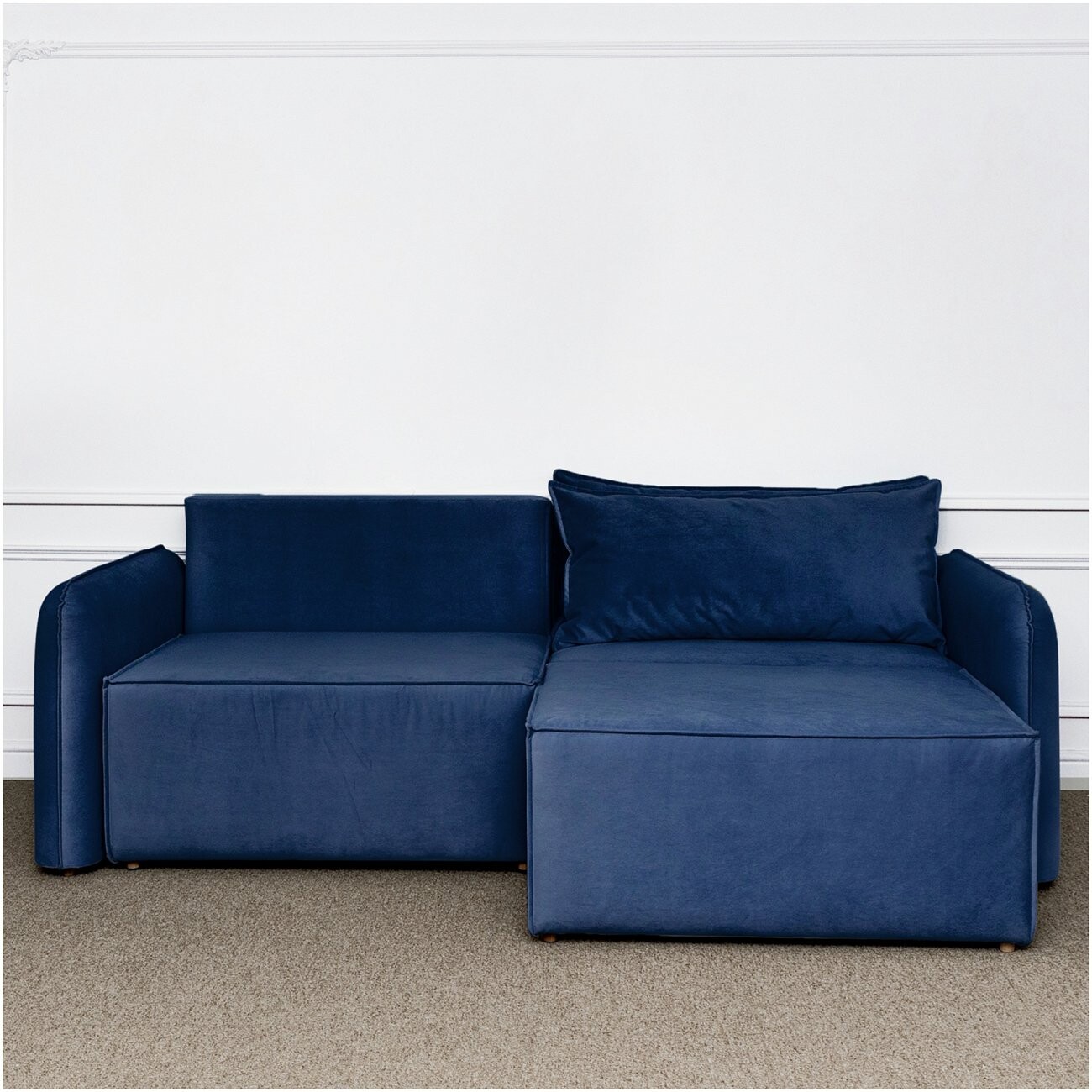 Диван прямой раскладной двухместный синий "Софт" - изображение 4