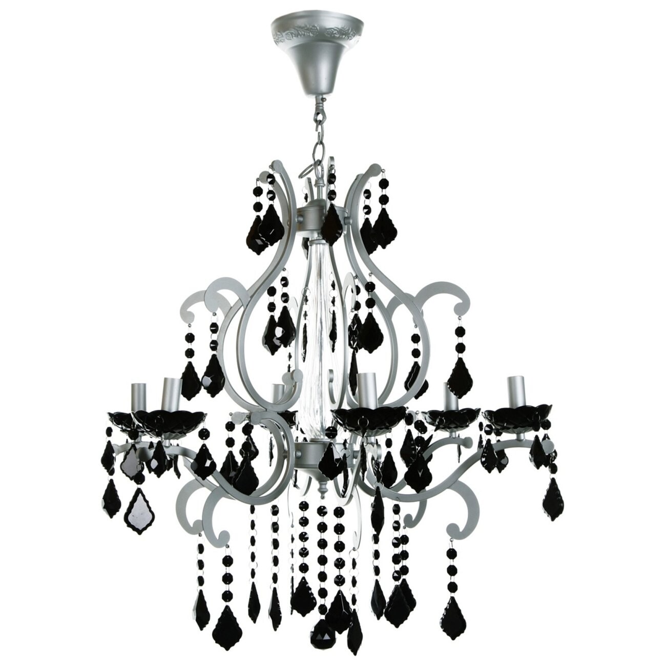 Подвесная люстра-канделябр черная Florentine с подвесками - изображение 2