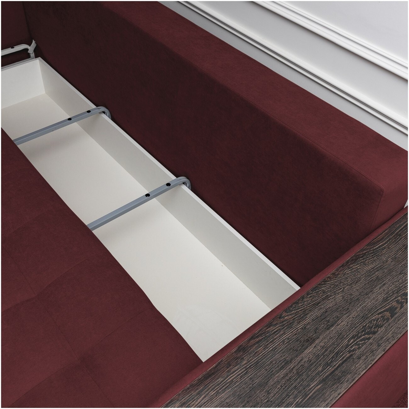 Диван прямой раскладной трехместный бордовый "Бостон" - изображение 3