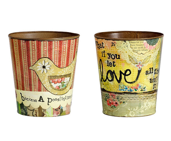 Горшок для цветов металлический цветной Enfance, 2 штуки  - изображение 1