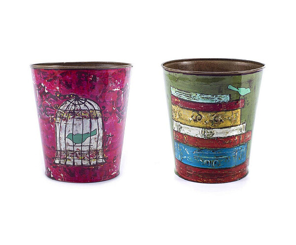 Горшок для цветов металлический цветной Gentil, 2 штуки  - изображение 1