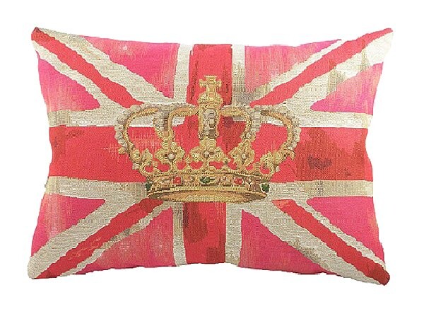 Большая подушка с британским флагом Crown Pink - изображение 1