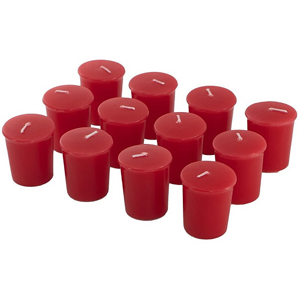 Свеча круглая из соевого воска красная SA12752-RED-AB, 12 шт - изображение 1