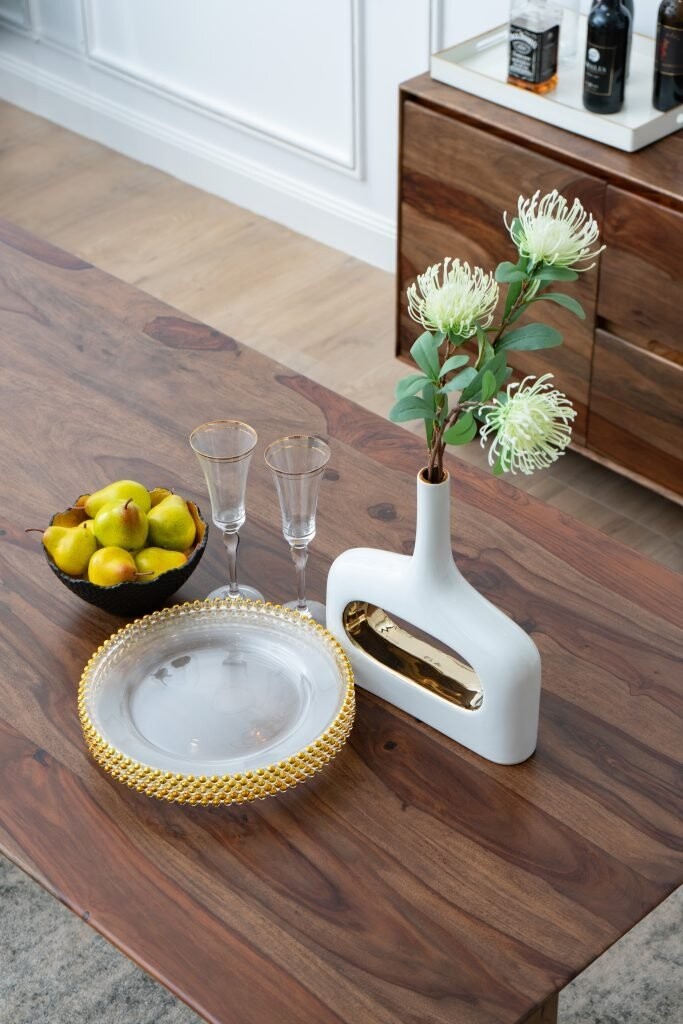 Ваза настольная узкая 34x30х8 см керамическая белая 8856 - изображение 14