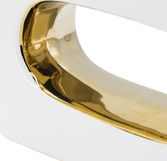 Ваза настольная узкая 34x30х8 см керамическая белая 8856 - изображение 6