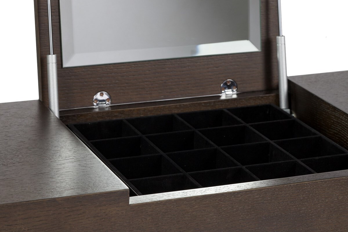 Туалетный столик с зеркалом и резными ножками коричневый Julie Black One - изображение 3