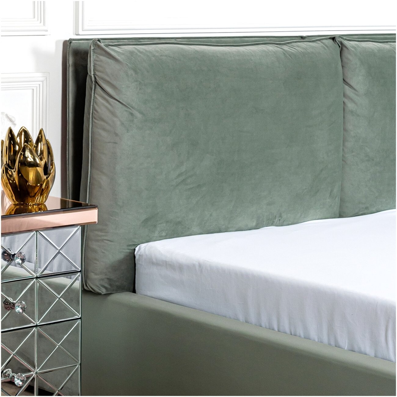 Кровать двуспальная 160х200 светло-зеленая Bubble - изображение 3