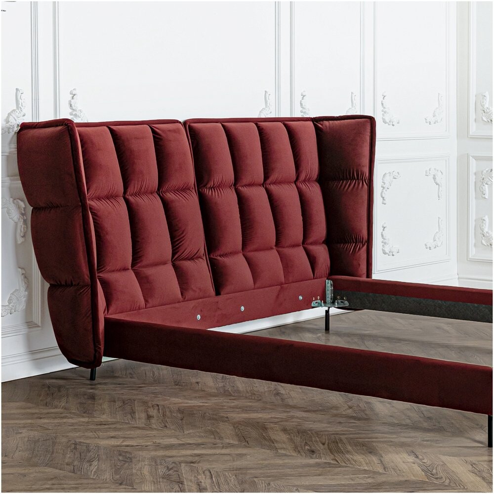 Модная дизайнерская кровать: Кровать двуспальная бордовая 180х200 Husk2 ...