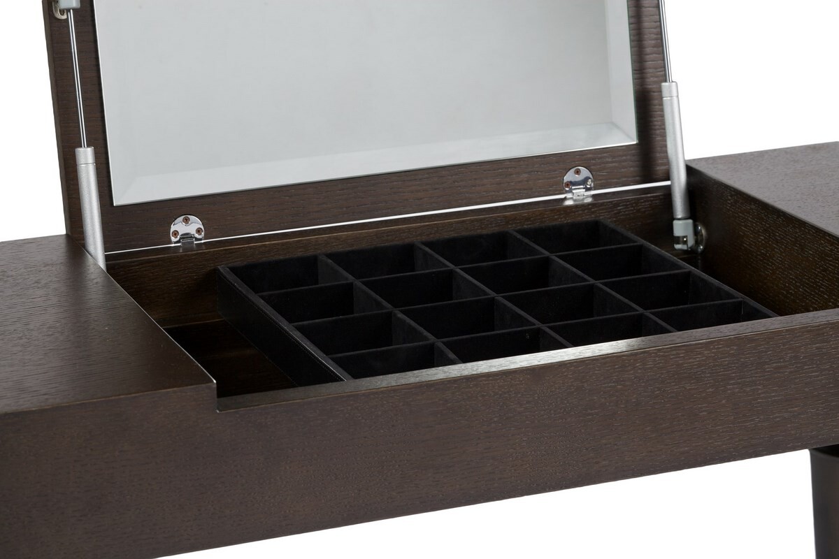 Туалетный столик с зеркалом и резными ножками коричневый Julie Black Two - изображение 3