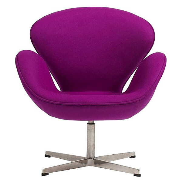 Кресло дизайнерское лиловое, кашемир Swan Chair - изображение 1