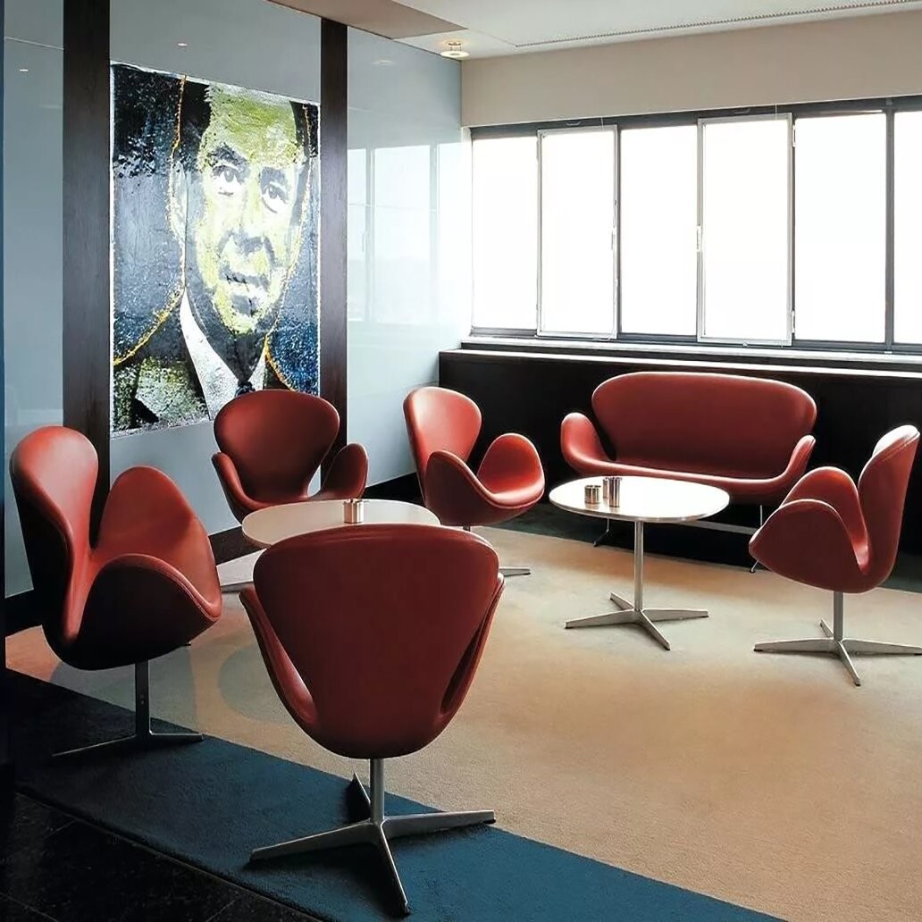 Кресло дизайнерское лиловое, кашемир Swan Chair - изображение 5