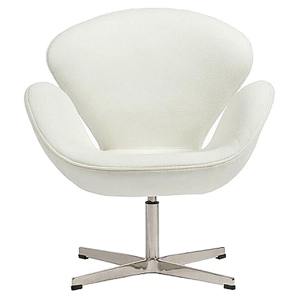 Кресло белое дизайнерское, кашемир Swan Chair - изображение 1