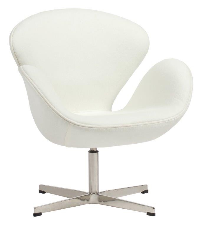 Кресло белое дизайнерское, кашемир Swan Chair - изображение 3