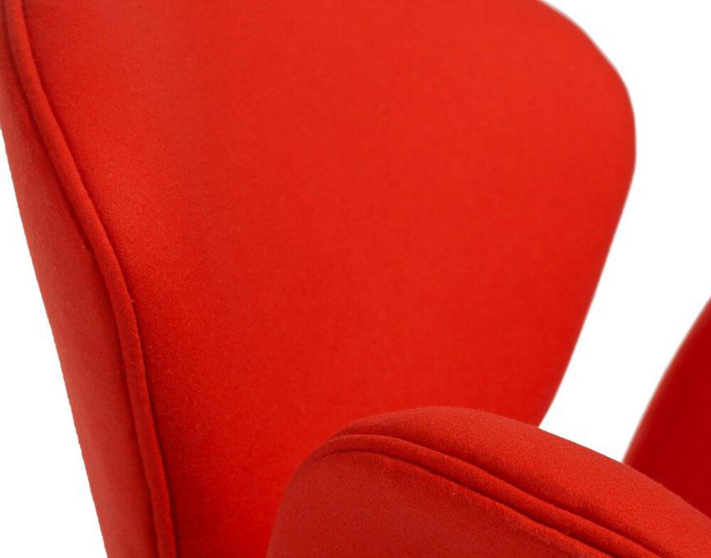 Кресло дизайнерское красное, кашемир Swan Chair - изображение 4