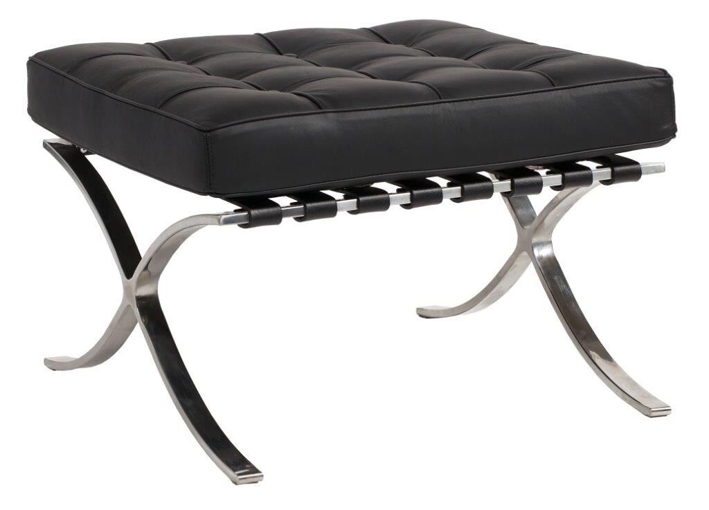 Оттоманка квадратная черная кожа Barcelona - изображение 2