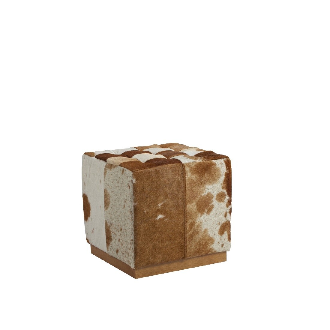 Пуф Сubic Pony кожа коричневая с белым - изображение 2