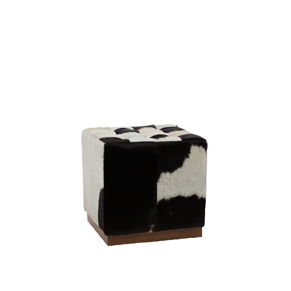 Пуф Сubic Pony кожа класса премиум белый с черным - изображение 2