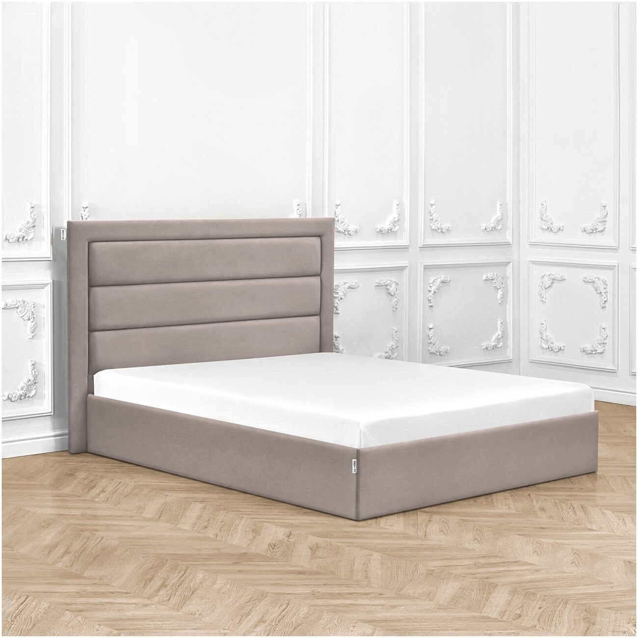 Кровать двуспальная с подъемным механизмом и ящиком для белья 180х200 мокко Luna - изображение 7