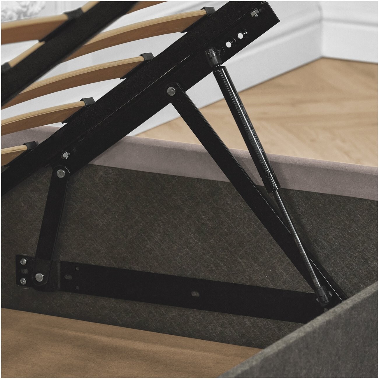 Кровать полутораспальная с подъемным механизмом и ящиком для белья 120х200 мокко Luna - изображение 9