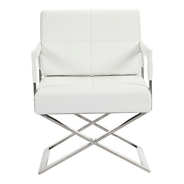 Кресло кожаное белое Aster X Chair - изображение 1