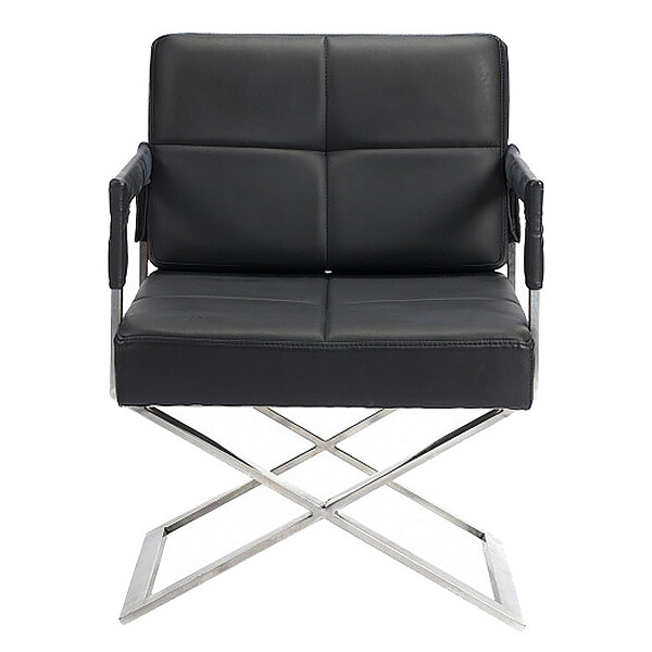 Кресло мягкое с металлическими ножками черное Aster X Chair - изображение 1