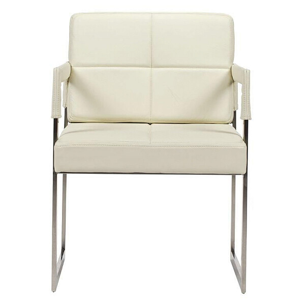 Кресло мягкое с металлическими ножками кремовое Aster Chair - изображение 1