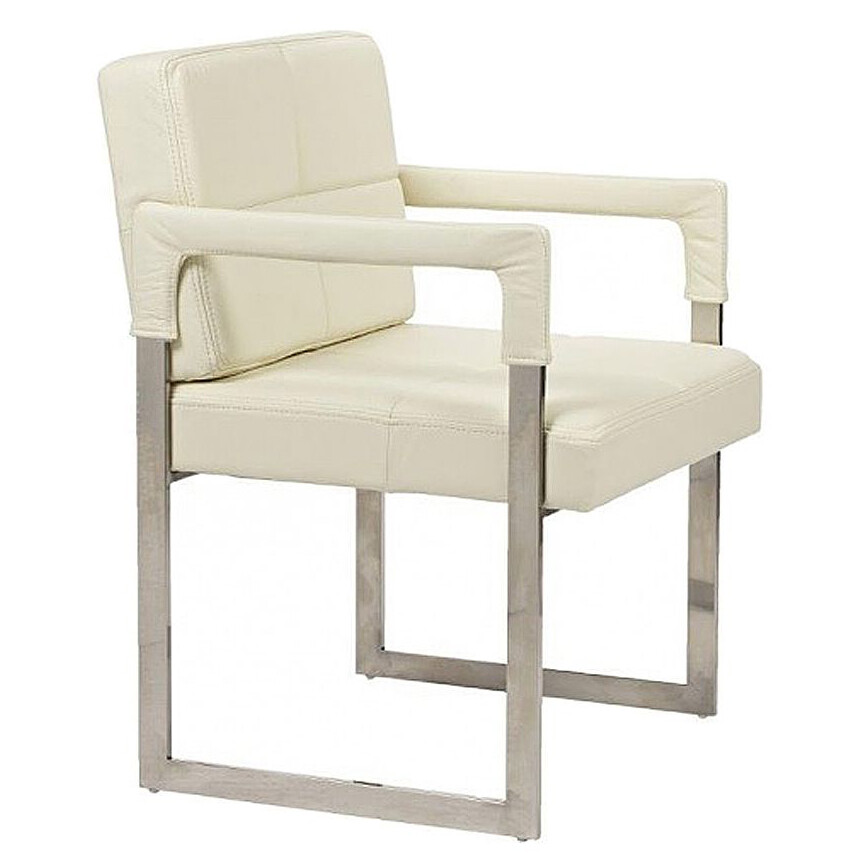 Кресло мягкое с металлическими ножками кремовое Aster Chair - изображение 3
