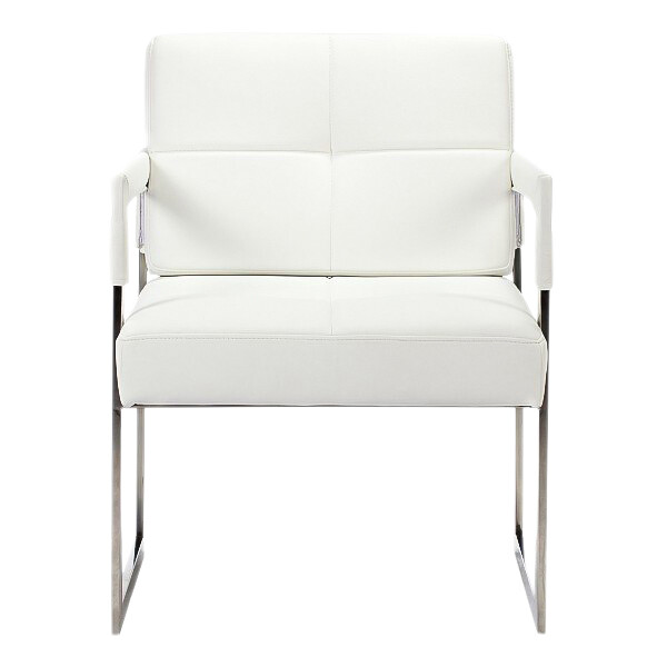 Кресло мягкое с металлическими ножками белое Aster Chair - изображение 1
