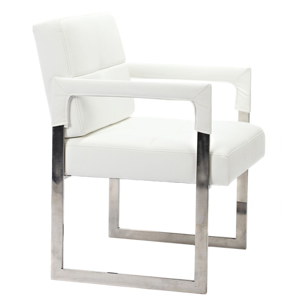Кресло мягкое с металлическими ножками белое Aster Chair - изображение 2