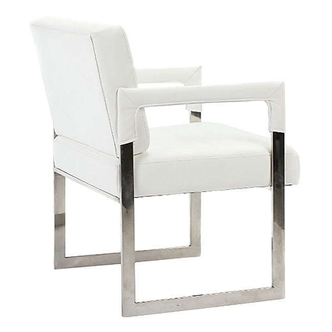 Кресло мягкое с металлическими ножками белое Aster Chair - изображение 3