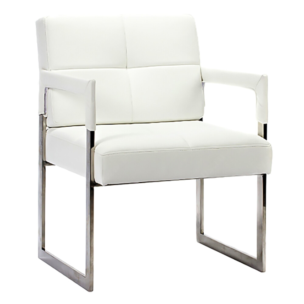 Кресло мягкое с металлическими ножками белое Aster Chair - изображение 4