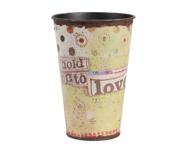 Кашпо декоративное бежевое металлическое Hold On - изображение 1