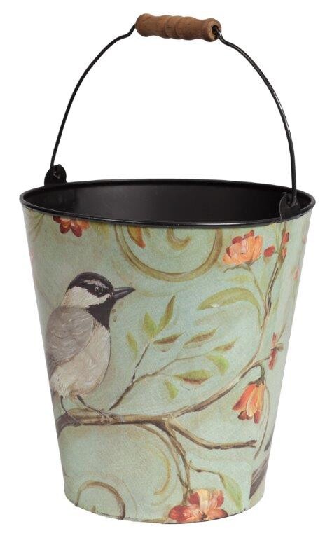 Кашпо декоративное бежевое металлическое Gimpel - изображение 2