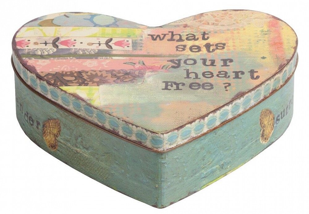 Металлическая декоративная коробка (шкатулка) в виде сердца Heart