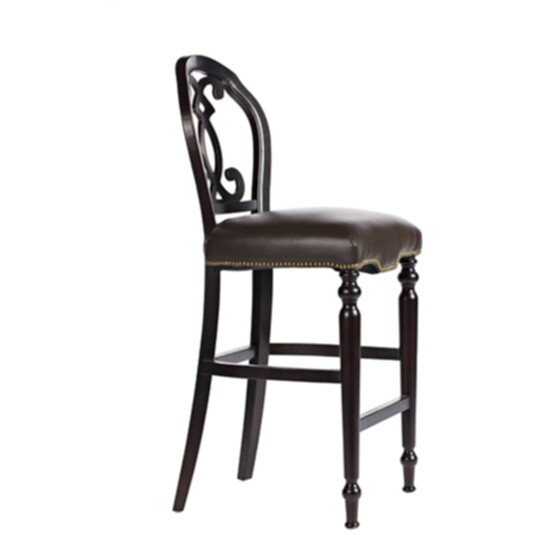 Барный стул с резной спинкой кожаный Polonso - изображение 3