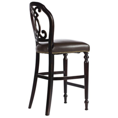 Барный стул с резной спинкой кожаный Polonso - изображение 4