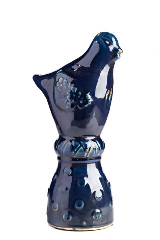 Статуэтка декоративная керамическая 32х12 см темно-синяя Marine Bird