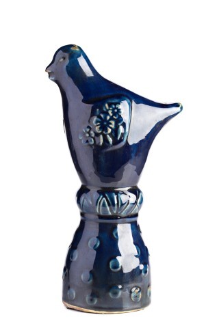 Статуэтка декоративная керамическая 32х12 см темно-синяя Marine Bird