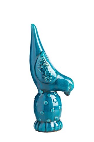 Статуэтка декоративная керамическая 32х12 см синяя Marine Bird
