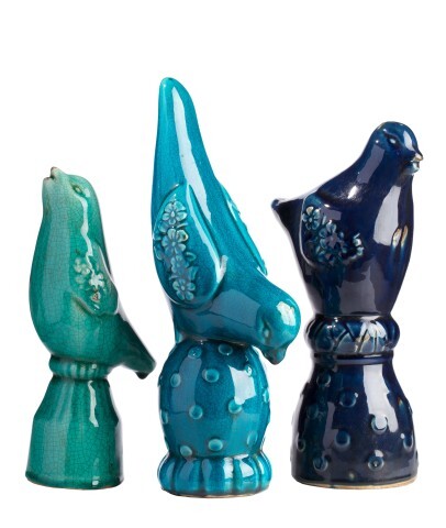 Статуэтка декоративная керамическая 32х12 см синяя Marine Bird - изображение 3