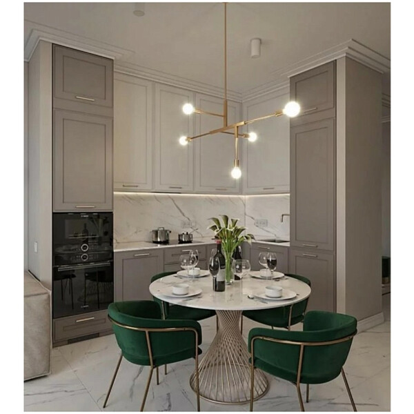 Стол обеденный круглый 90 см HPL белый мрамор Батлер - изображение 1