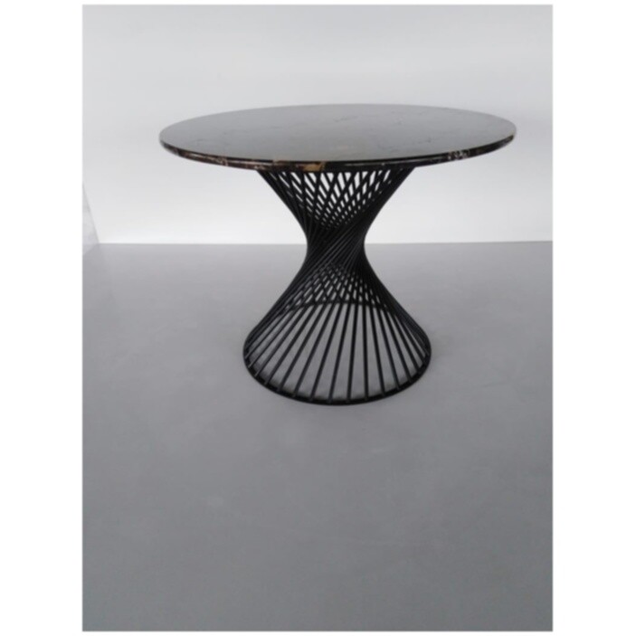 Стол обеденный круглый 90 см HPL черный мрамор Батлер - изображение 4