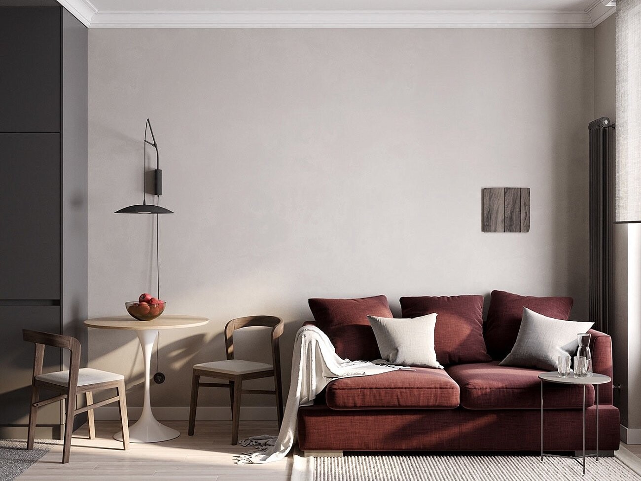 Стол обеденный круглый 80 см шпон дерева бежевый, белый Тулип - изображение 2