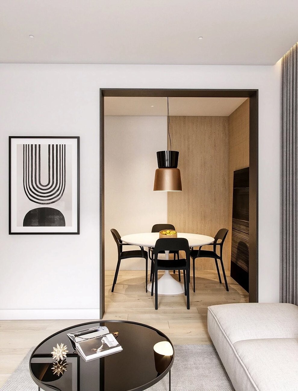 Стол обеденный круглый 100 см шпон дерева белый Тулип - изображение 3