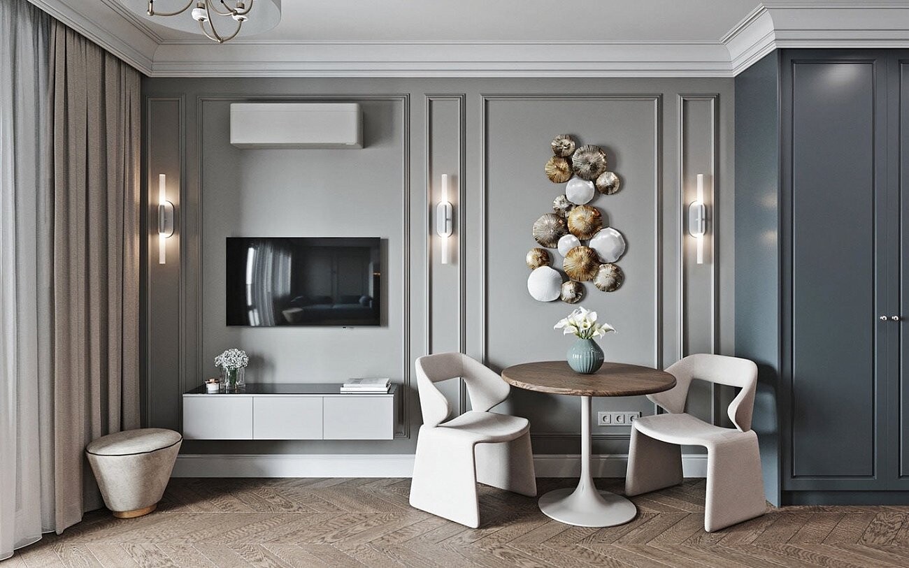 Стол обеденный круглый 80 см HPL темно-коричневый, белый Тулип - изображение 2