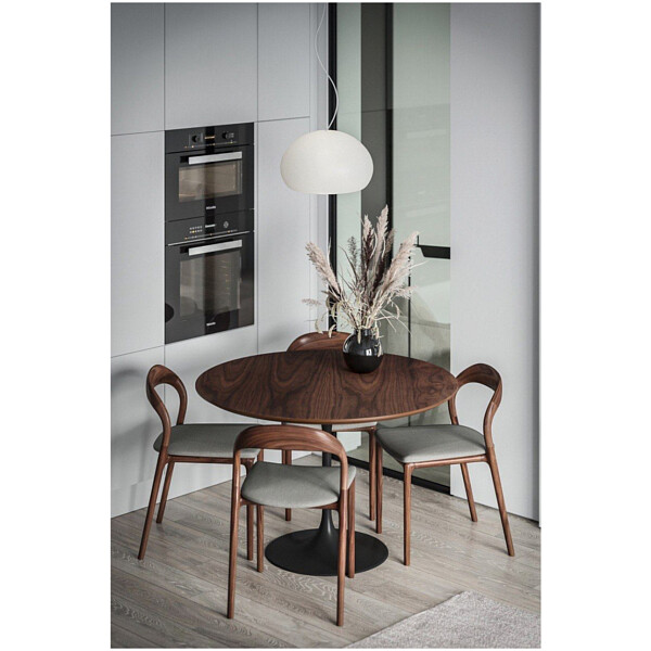 Стол обеденный круглый 100 см керамика темно-коричневый, черный Тулип - изображение 1