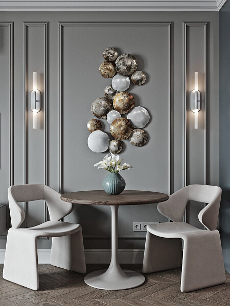 Стол обеденный круглый 100 см керамика темно-коричневый, белый Тулип - изображение 1