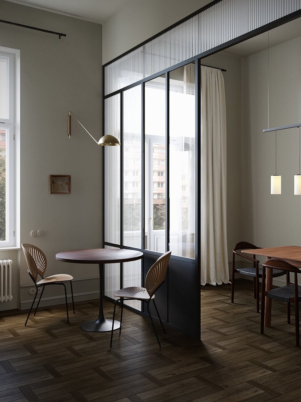 Стол обеденный круглый 100 см HPL clean touch темно-коричневый, черный Тулип - изображение 2