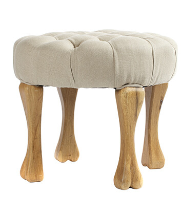 Пуфик круглый со стяжкой и деревянными ножками Sheraton - изображение 2