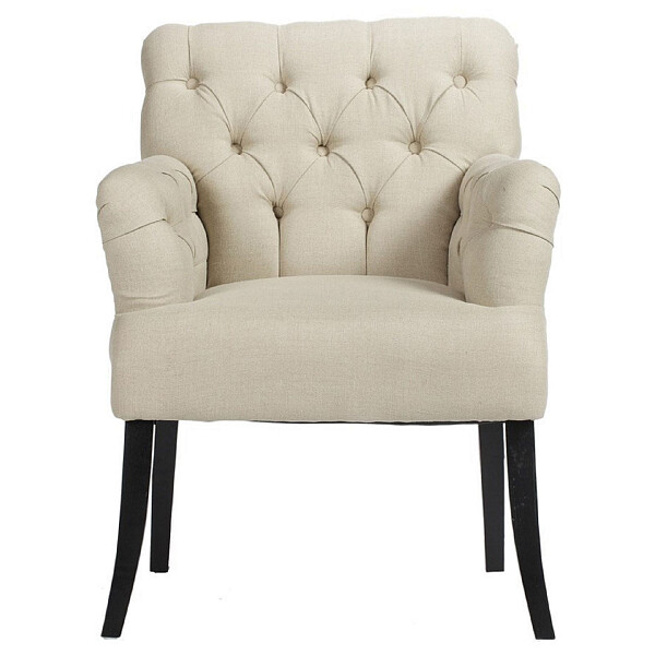 Кресло мягкое с каретной стяжкой белое Castro Armchair - изображение 1